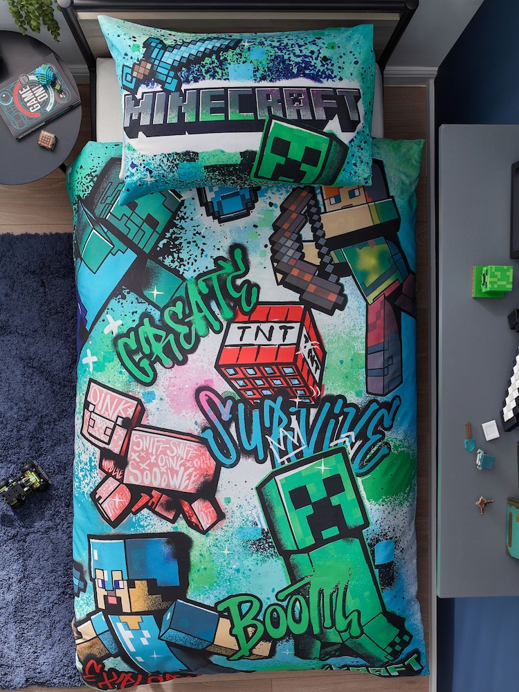 Односпальный постельный комплект с пододеяльником и наволочками Minecraft - Image 1 of 5 Односпальный постельный комплект с пододеяльником и наволочками Minecraft - Image 1 of 5
