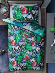 Blue Minecraft Single Duvet Cover and Pillowcase Set - Image 2 of 5