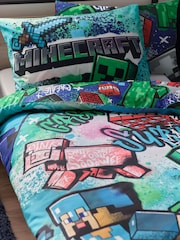 Blue Minecraft Single Duvet Cover and Pillowcase Set - Image 3 of 5