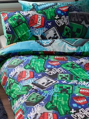 Blue Minecraft Single Duvet Cover and Pillowcase Set - Image 4 of 5