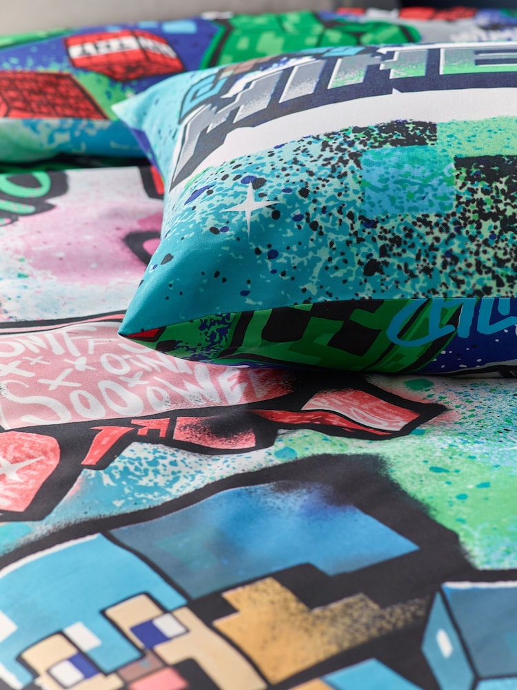 Blue Minecraft Single Duvet Cover and Pillowcase Set - Image 5 of 5