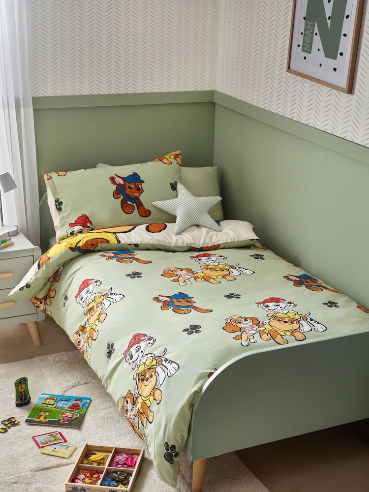 Green/Ecru Cream PAW Patrol Duvet Cover and Pillowcase Set - Image 2 of 7