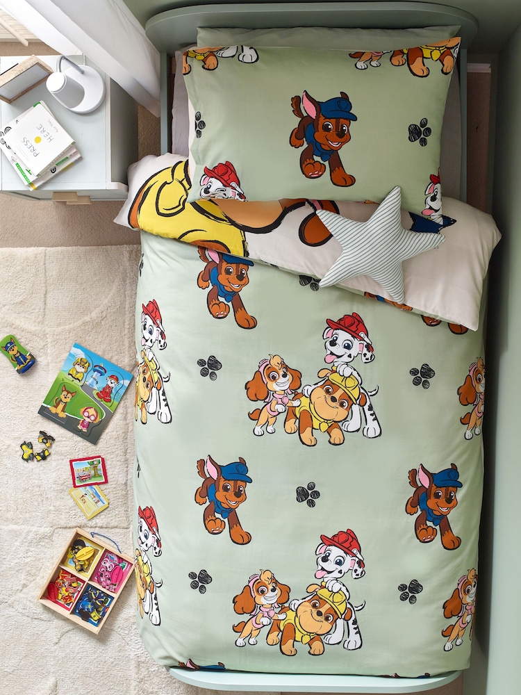 Green/Ecru Cream PAW Patrol Duvet Cover and Pillowcase Set - Image 4 of 7