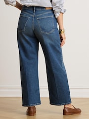Lauren Ralph Lauren Blue Mid Wash Straight Leg Jeans with Logo Pocket - Image 8 of 12