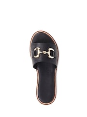 Jones Bootmaker Gold Emillina Leather Buckle Mule Sandals - Image 3 of 6