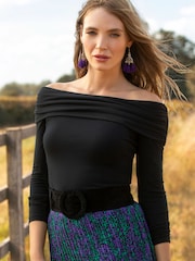 Black - Joe Browns Bardot Jersey Top - Image 1 of 7