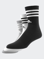 adidas black white 3-Stripe Crew Length Socks 3 Pack - Image 2 of 8