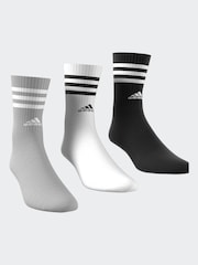 adidas black white 3-Stripe Crew Length Socks 3 Pack - Image 4 of 8