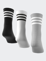 adidas black white 3-Stripe Crew Length Socks 3 Pack - Image 5 of 8