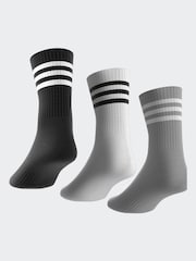 adidas black white 3-Stripe Crew Length Socks 3 Pack - Image 6 of 8
