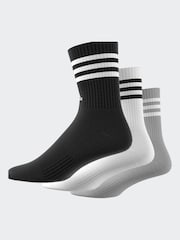 adidas black white 3-Stripe Crew Length Socks 3 Pack - Image 8 of 8