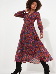 Joe Browns Black Vibrant Vibes Wrap Dress - Image 1 of 4