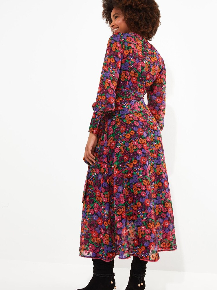 Joe Browns Black Vibrant Vibes Wrap Dress - Image 2 of 4
