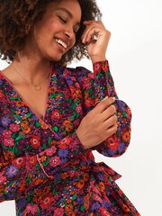 Joe Browns Black Vibrant Vibes Wrap Dress - Image 3 of 4