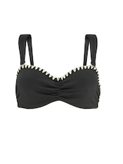Mint Velvet Black Non Pad Underwire Crochet Stitch Bikini Top - Image 3 of 4