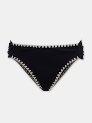 Mint Velvet Black Ruched Side Crochet Stitch Briefs - Image 3 of 4