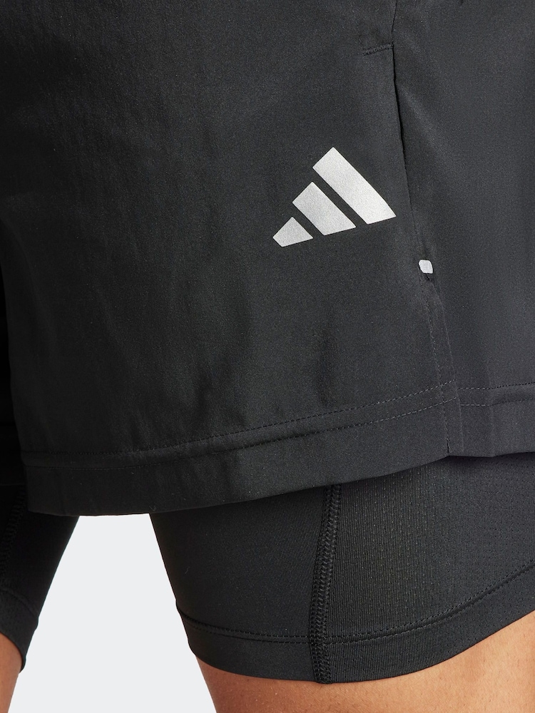 adidas Black Gym Training 2-In-1 Shorts - Image 6 of 6