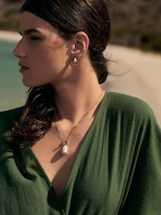 Khaki Green 100% Cotton Wrap Rik Rak Belted Playsuit - Image 7 of 8