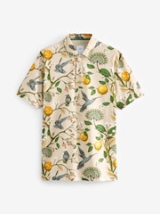 Neutral Floral Short Sleeve Print Polo Shirt - Image 5 of 7