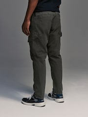Charcoal Grey Regular Fit Stretch Utility Cargo Trousers - Image 3 of 9