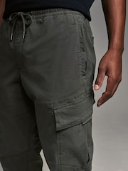 Charcoal Grey Regular Fit Stretch Utility Cargo Trousers - Image 4 of 9