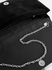 Schwarzer Samt - Clutch-Tasche mit abnehmbarer Umhängekette - Bild 8 von 8