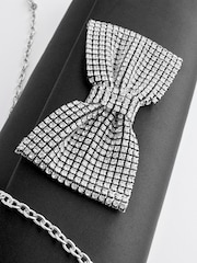 Black Sparkle Bow Clutch Bag - Image 12 of 12
