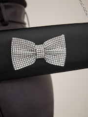 Black Sparkle Bow Clutch Bag - Image 4 of 12