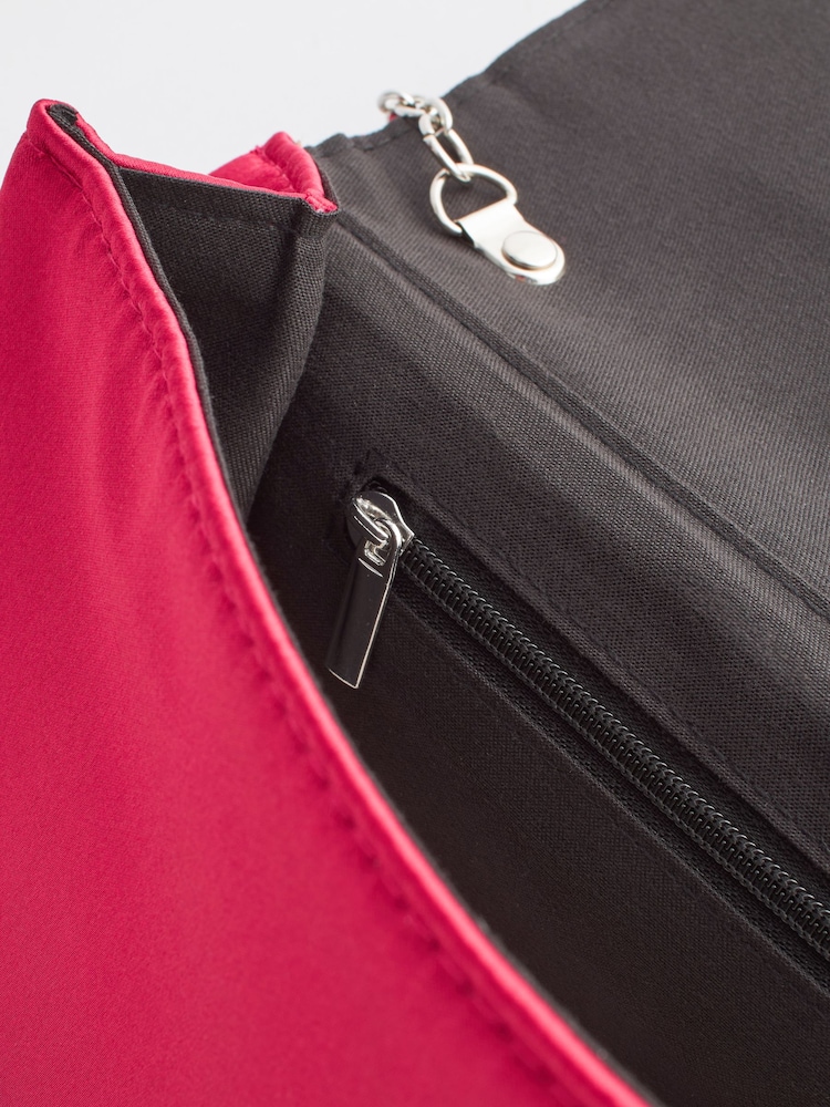 Red Pleat Satin Bow Clutch - Image 9 of 9