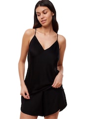 Triumph Silky Sensuality Vest & Shorts Black Pyjamas Set - Image 1 of 4