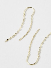 Oliver Bonas Gold Tone Renata Interest Chain Thread Through Drop Earrings - Image 1 of 4