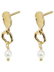 Oliver Bonas Gold Tone Aadi Molten Forms Pearl Drop Earrings - Image 2 of 4