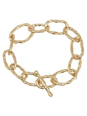 Oliver Bonas Gold Tone Deryn Textured Chunky Links T-Bar Bracelet - Image 3 of 4