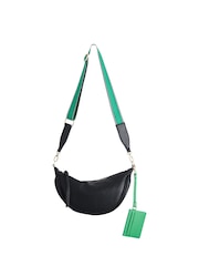 Oliver Bonas Black Stripe Betty Crossbody Belt Bag - Image 2 of 5