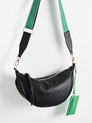 Oliver Bonas Black Stripe Betty Crossbody Belt Bag - Image 3 of 5