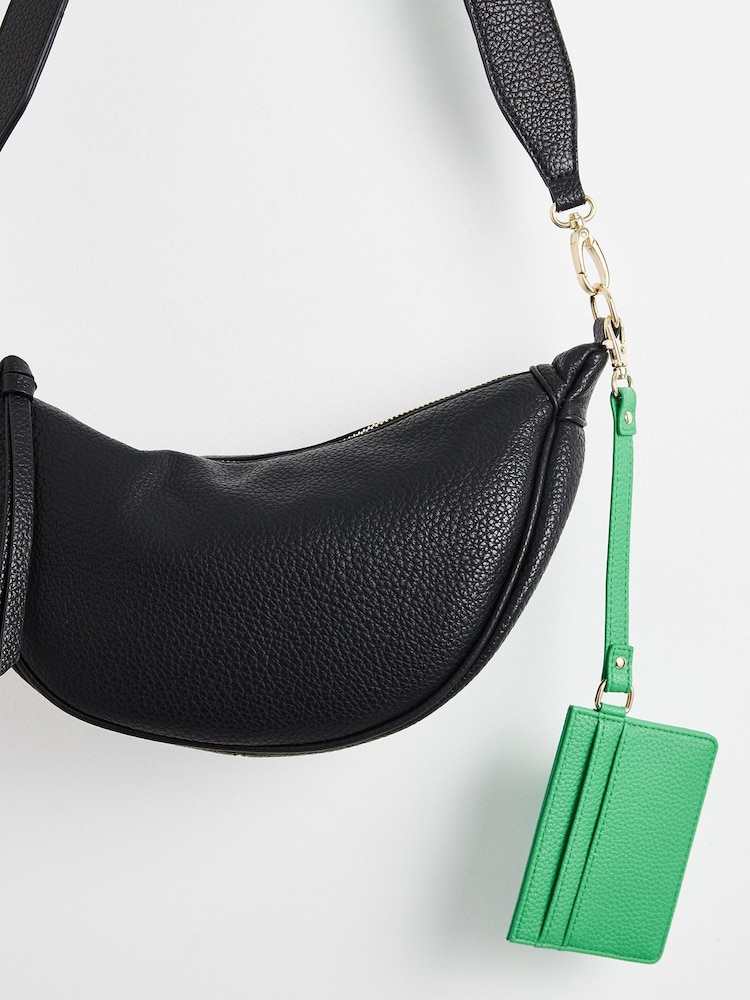 Oliver Bonas Black Stripe Betty Crossbody Belt Bag - Image 4 of 4 Oliver Bonas Black Stripe Betty Crossbody Belt Bag - Image 4 of 4