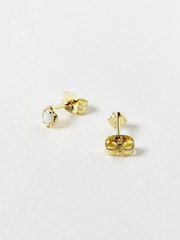 Oliver Bonas White Opalite Dara Gold Plated Stud Earrings - Image 4 of 4