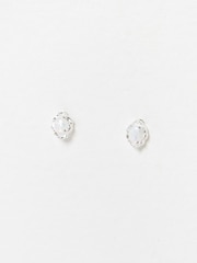 Oliver Bonas White Opalite Dara Silver Plated Stud Earrings - Image 2 of 4