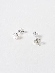 Oliver Bonas White Opalite Dara Silver Plated Stud Earrings - Image 3 of 4