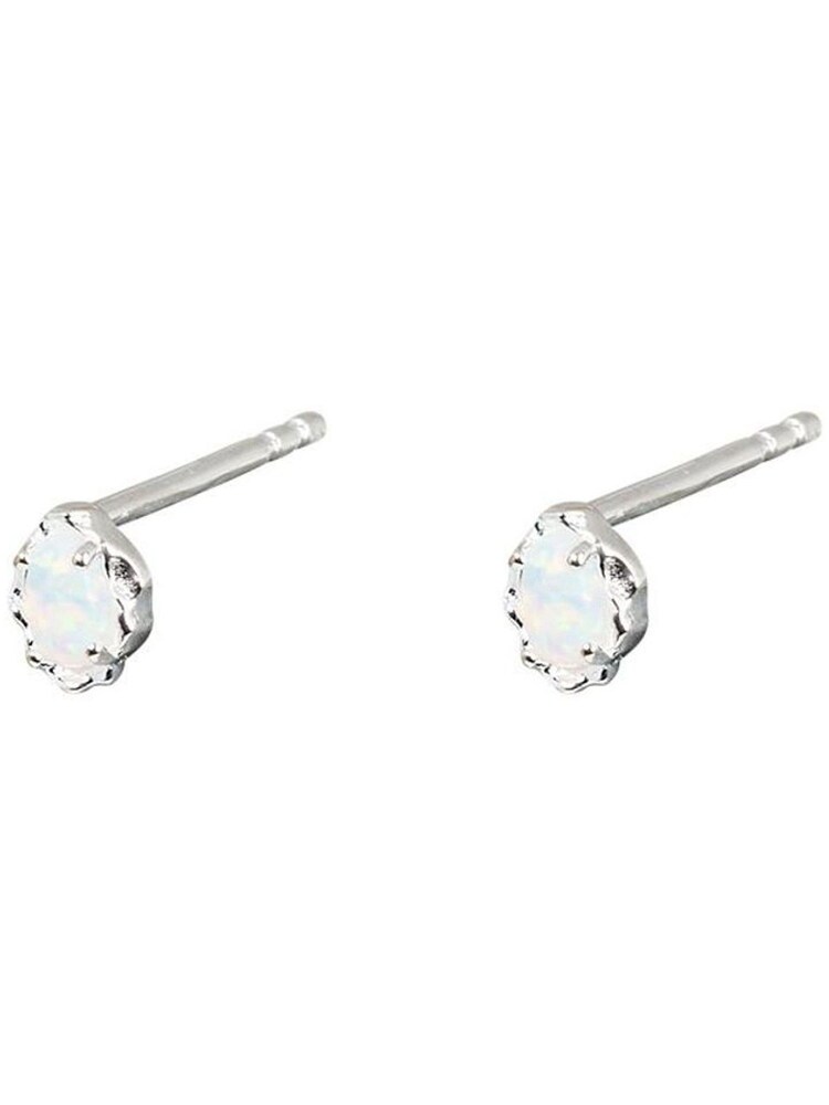 Oliver Bonas White Opalite Dara Silver Plated Stud Earrings - Image 4 of 4 Oliver Bonas White Opalite Dara Silver Plated Stud Earrings - Image 4 of 4