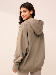 Neutral Grey Oversized Relaxed Fit Active Longline Overhead Hoodie - Image 2 of 7
