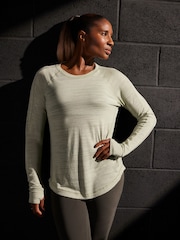 Sage Green Active Lightweight Stitch Detail Long Sleeve Top - Image 1 of 6