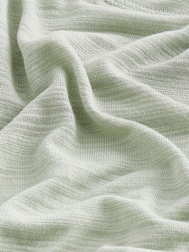Sage Green Active Lightweight Stitch Detail Long Sleeve Top - Image 6 of 6