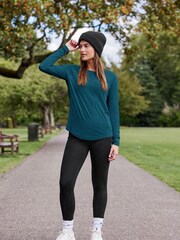 Сине-зеленый - Легкий топ с длинными рукавами Active - Image 2 of 6