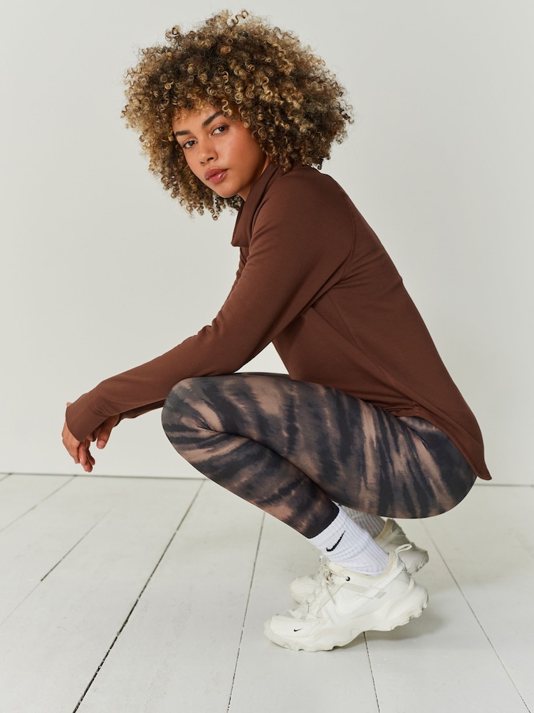 Neutral Blur Print Active High Rise Sports Sculpting Leggings - Image 1 of 6