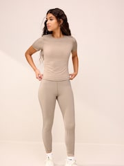 Neutral Short Sleeve Fitted Active T-Shirt - Image 2 of 7