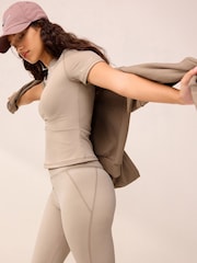 Neutral Short Sleeve Fitted Active T-Shirt - Image 3 of 7