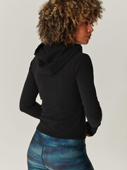 Black Ribbed Yoga Jacket - Image 3 of 6