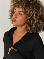 Black Ribbed Yoga Jacket - Image 4 of 6