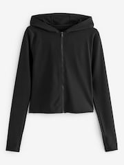 Black Ribbed Yoga Jacket - Image 5 of 6